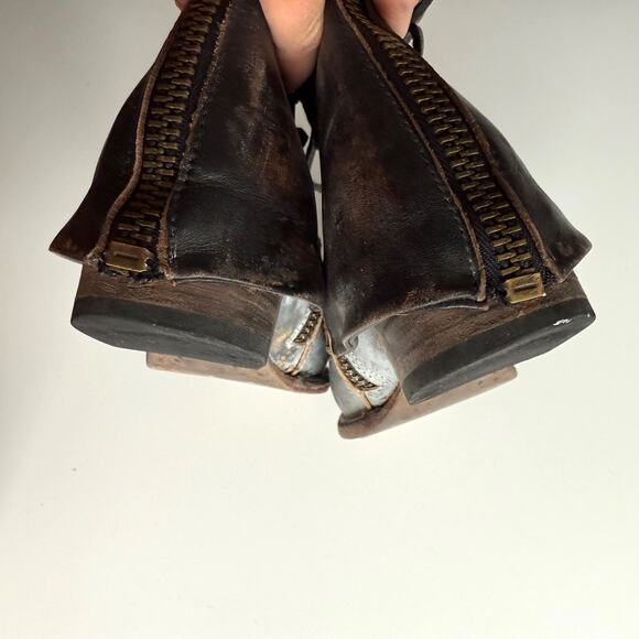 Freebird by Steven Ravi Double Layer Steampunk Lace and Strap Side Zip Boots 6 - Picture 6 of 9